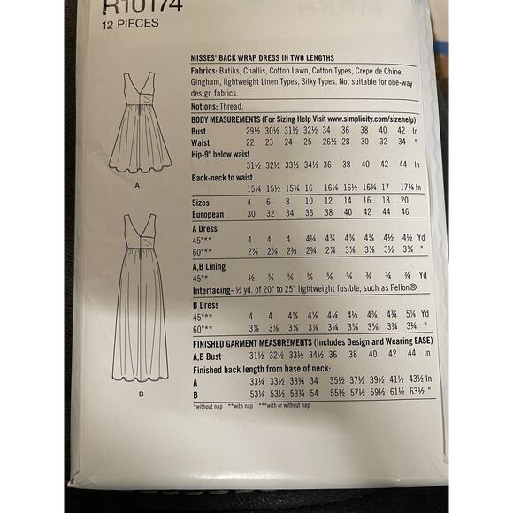 Simplicity R10174 D5 Size 4-12 Misses Dress 2 Lengths UNCUT Cynthia Rowley - Picture 2 of 3